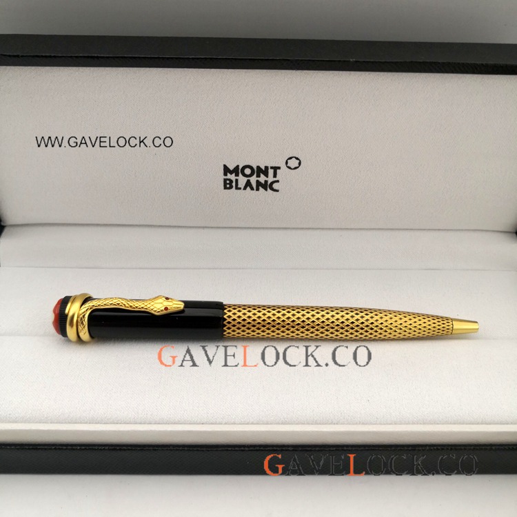 Gold Montblanc Heritage Collection Rouge Et Noir Special Edition Ballpoint Pen Sale